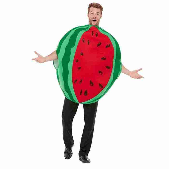 Wassermelonen Kostüm Tabard Detailansicht Rot Grün Unisex