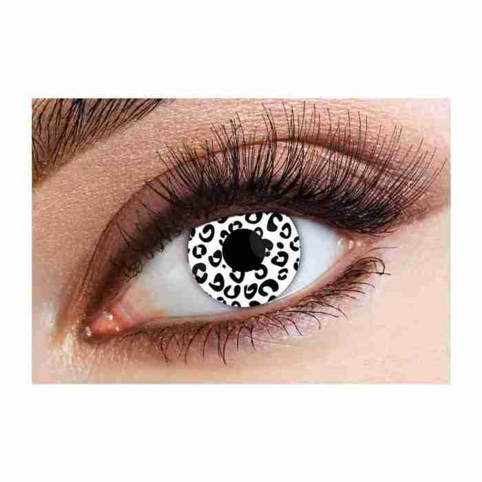 Kontaktlinsen Leopard weiß Tageslinsen exotischer Look Karneval