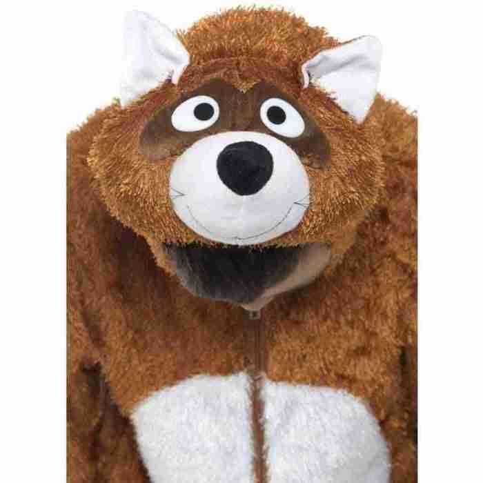 Kinder Fuchs Kostüm braun Kapuzen Overall Rückansicht