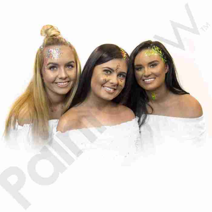 Glitzer Gels Einhorn Set Anwendung Gesicht Körper Makeup