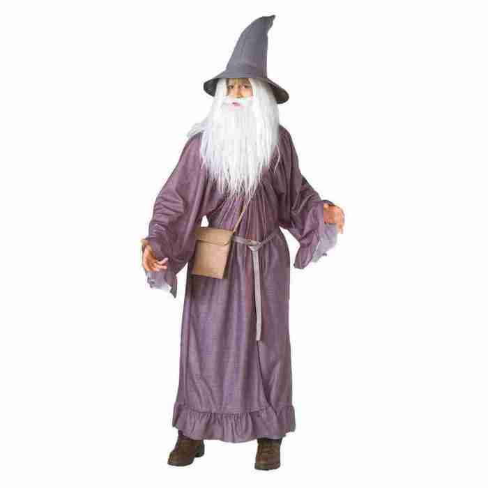 Gandalf Kostüm Set mit Gewand Hut Gürtel Beutel Fantasy Kostüm