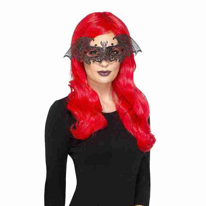 Metall Filigrane Fledermaus Augenmaske Details schwarz Halloween