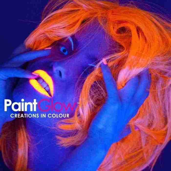 PaintGlow Neon UV Lippenstift Gelb Verpackung 5g Tube