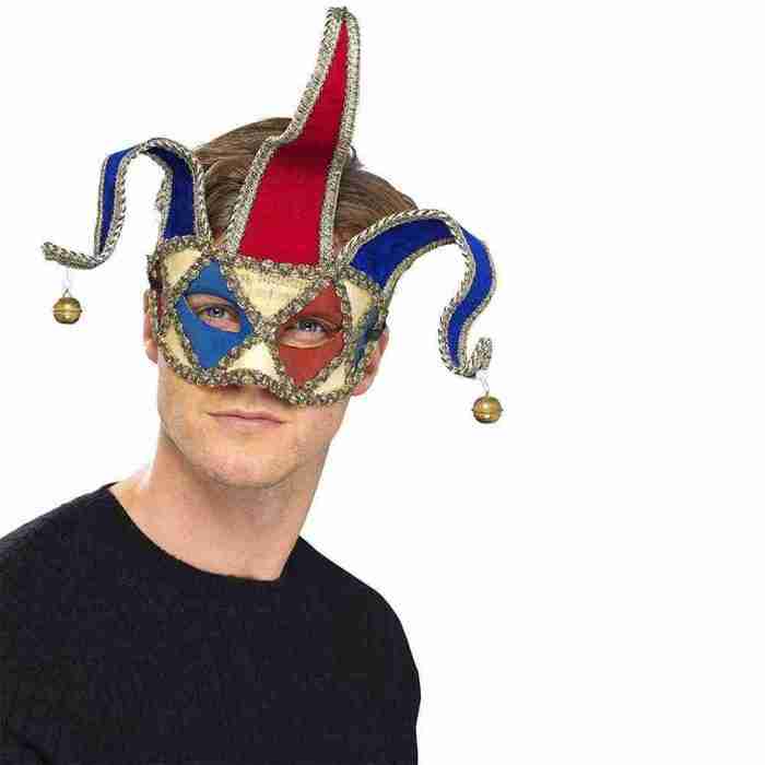 Venezianische Augenmaske Narr mit Musiknoten Design Karnevalsmaske