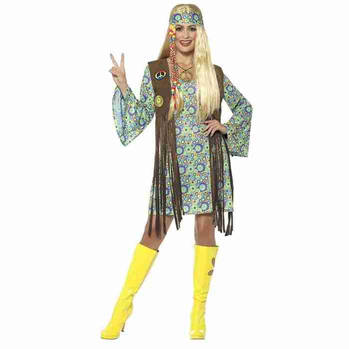 Hippie Kostüm Damen 60er Jahre Flower Power Outfit - carnivalstore.de