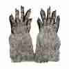Werwolf Handschuhe Grau Halloween Kostüm Accessoire mit Krallen