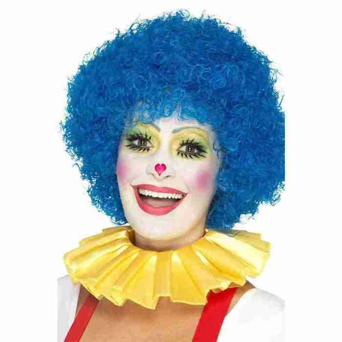 Gelbe Clown Halskrause Detail Ansicht Polyester Material
