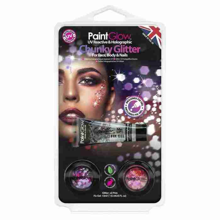 UV Glitzer Chunky Lose Anwendung Fix Gel Festival Make-up Glitter