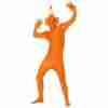 Second Skin Anzug Orange Ganzkörperanzug mit Bauchtasche für Karneval