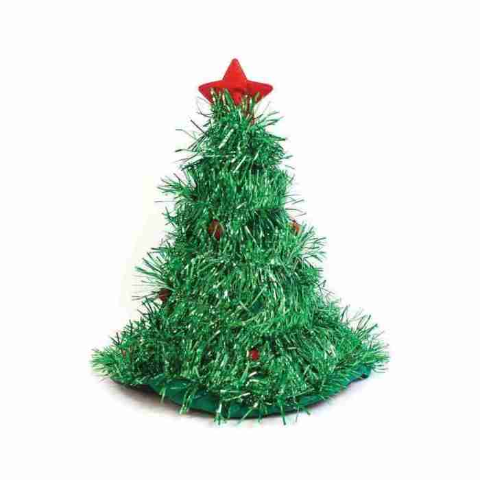 Weihnachtsmütze Tannenbaum Lametta rot grün festliche Kopfbedeckung