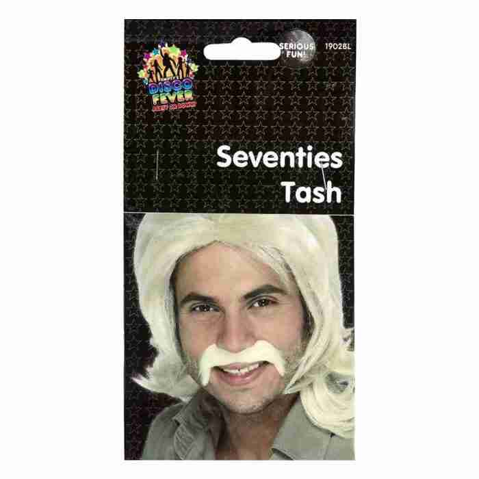 Blonder Seventies Schnurrbart Detailansicht Karneval