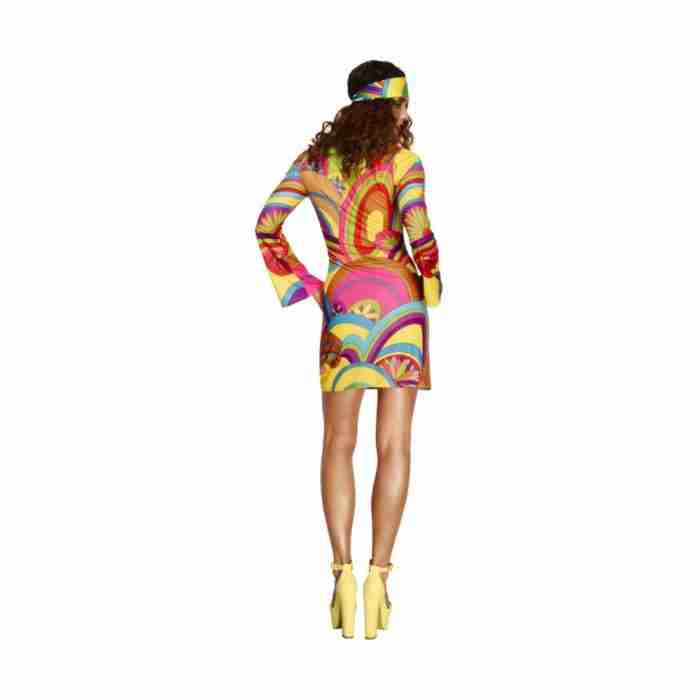 70er Jahre Hippie Kostüm für Damen Rückansicht