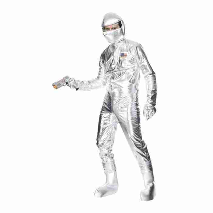 Astronauten Kostüm Silber mit Overall und Kapuze - carnivalstore.de