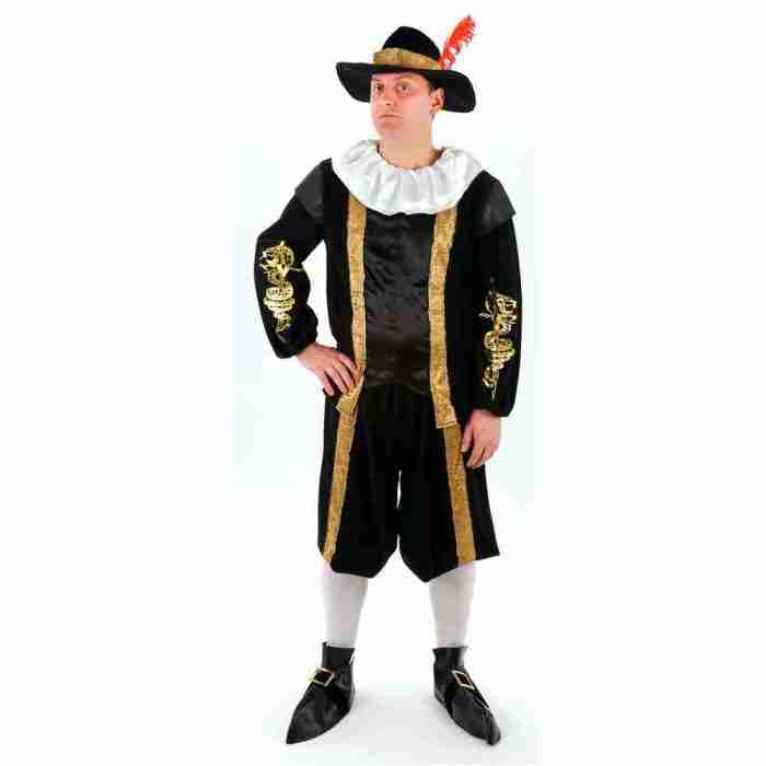 Herren Kostüm Dark Adder Elizabethanisches Blackadder Karnevalskostüm