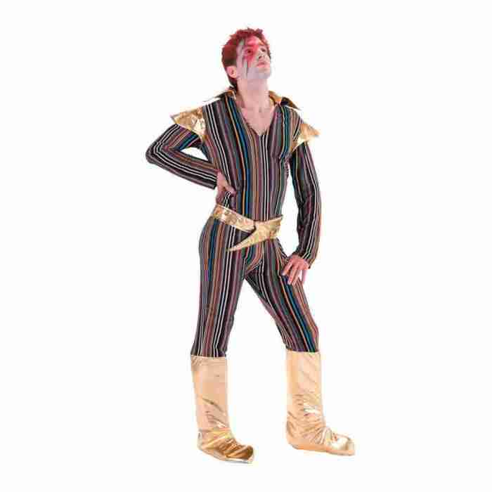 Ziggy Stardust Kostüm Herren mehrfarbig 70er Jahre Glam Rock Outfit