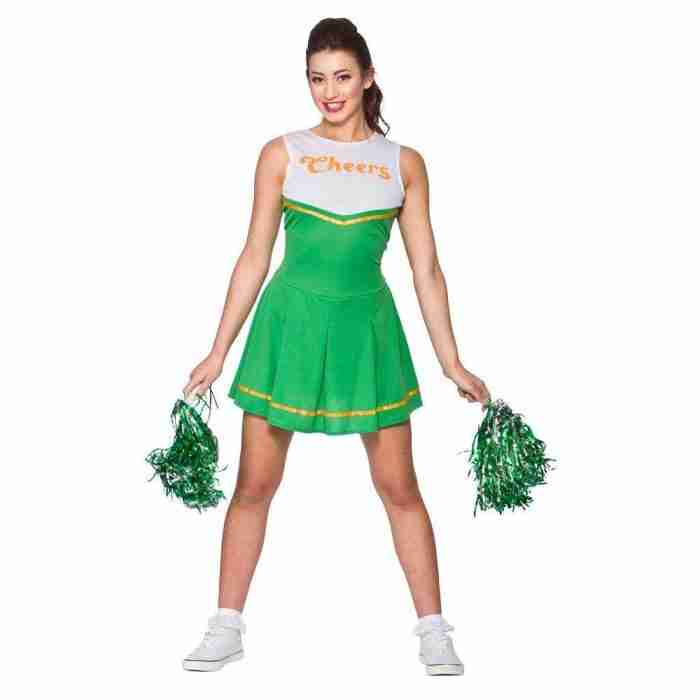 Cheerleader Kostüm Grün High School Damen - Carnival Store