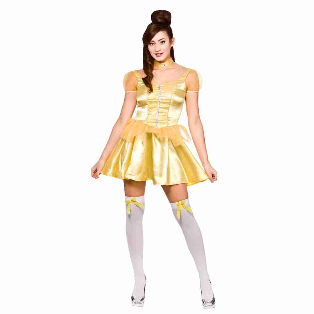 Märchen Prinzessin Kostüm Gelb - Kurzes Kleid für Damen Karneval