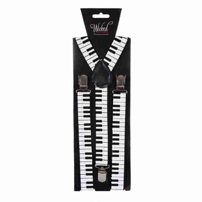 Elastische Hosenträger bunt mit Piano Muster - Carnival Store GmbH