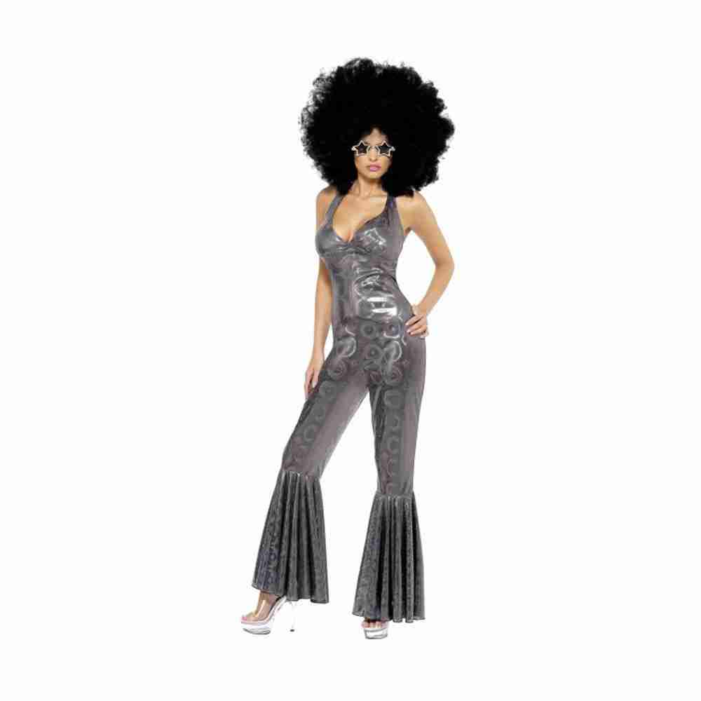 Disco Diva Kostüm - Glitzernder 70er Jahre Jumpsuit für Damen - carnivalstore.de