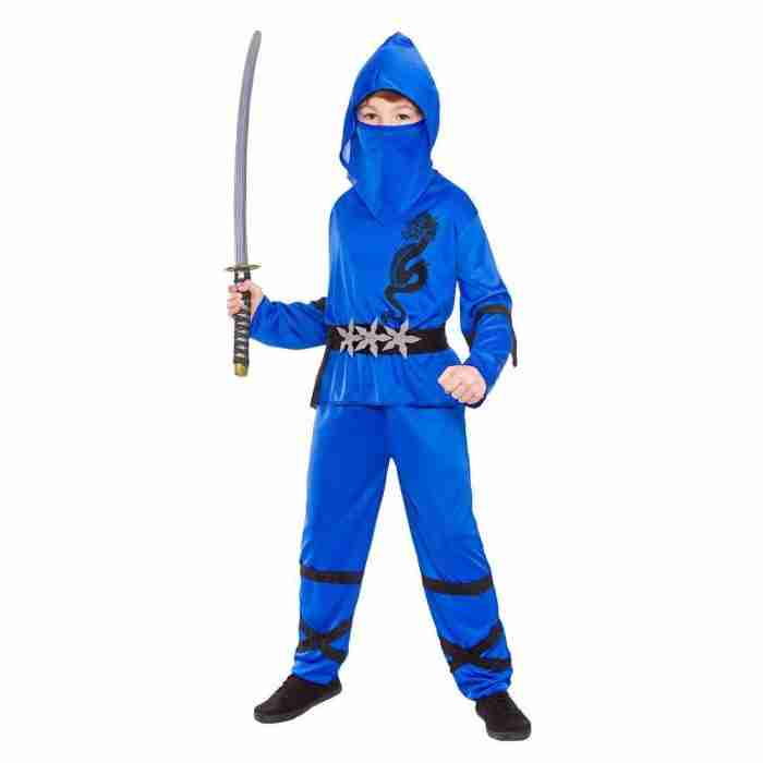 Ninja Kostüm Kinder Power Ninja Set Blau - carnivalstore.de