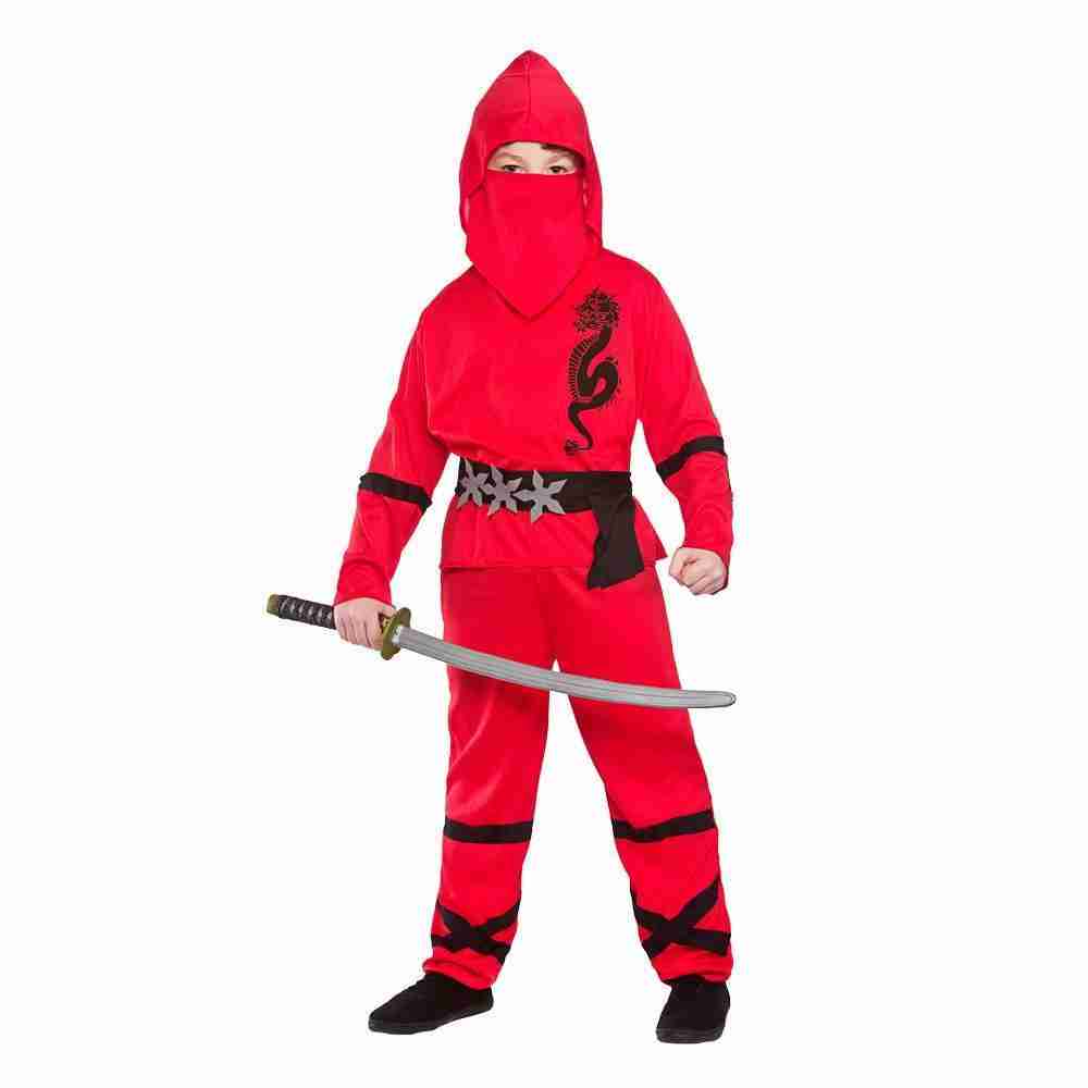 Ninja Kostüm Kinder Power Ninja Set Rot - carnivalstore.de