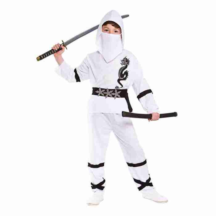 Ninja Kostüm Kinder Power Ninja Set Weiß - carnivalstore.de