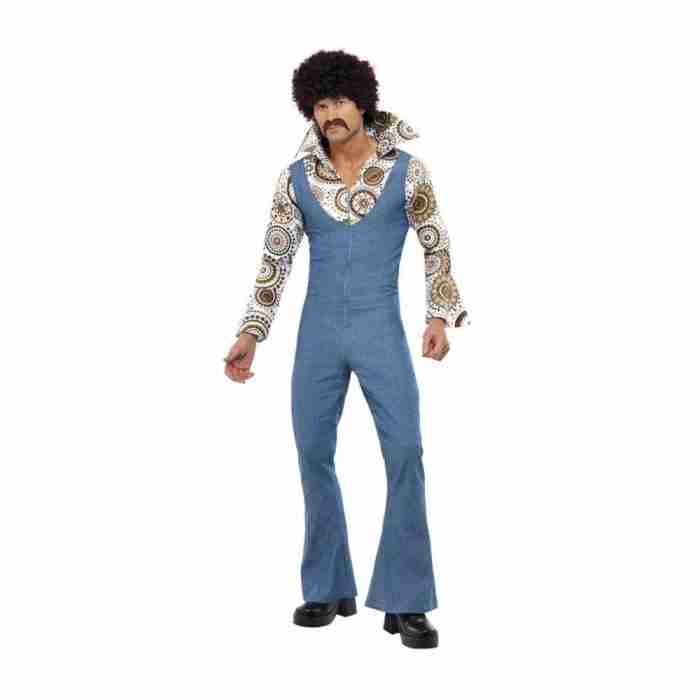 Herren 70er Disco Jumpsuit Kostüm Groovy Dancer in Blau - carnivalstore.de