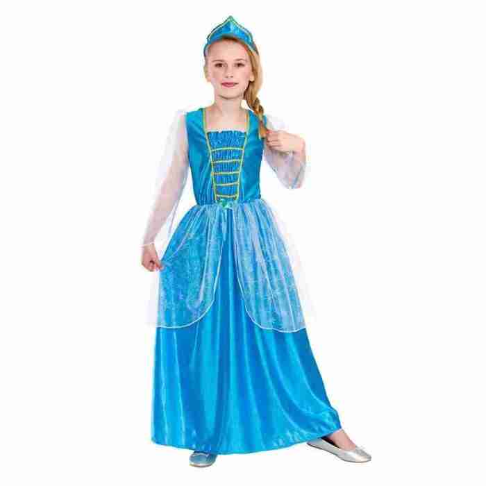 Eisprinzessin Kostüm Kinder eisblau Märchen Prinzessinnenkleid mit Diadem