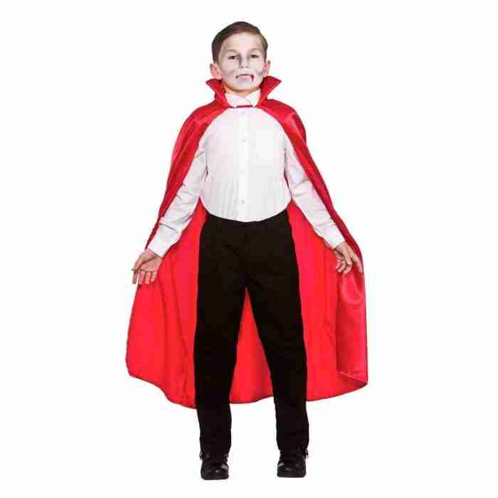 Kinder Satin Umhang mit Kragen in Rot - carnivalstore.de