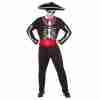 Mariachi Tag der Toten Kostüm Herren schwarz mit roter Krawatte - carnivalstore.de