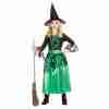 Hexenkostüm Kinder Grün Fledermaus Hut Halloween Mädchen - carnivalstore.de