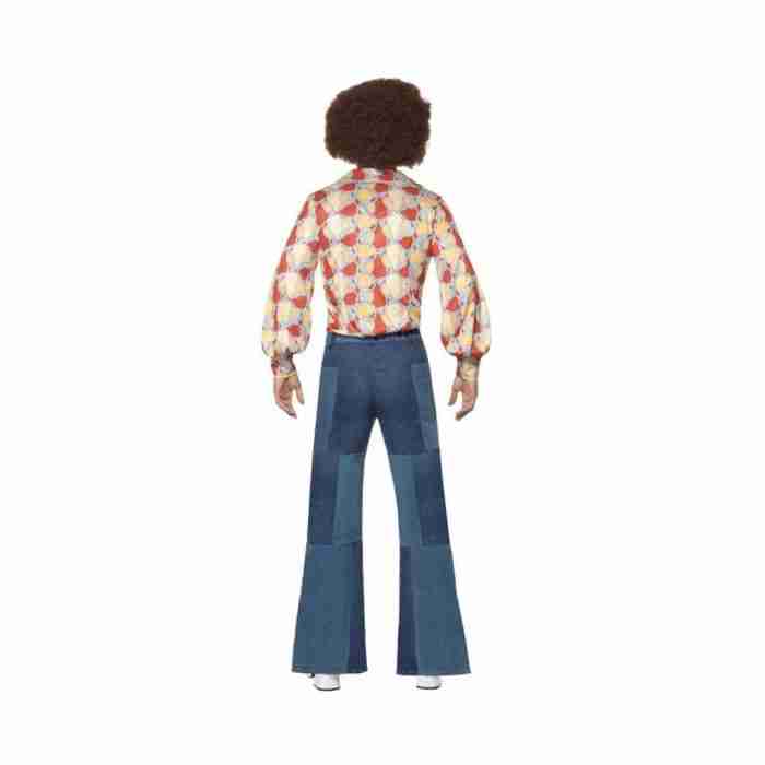 Herren 70er Schlaghose Patchwork Denim Rückansicht - carnivalstore.de