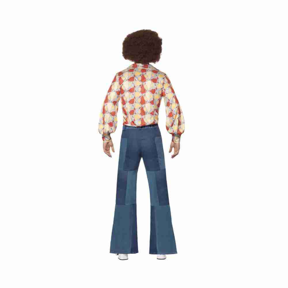 Herren 70er Schlaghose Patchwork Denim Rückansicht - carnivalstore.de