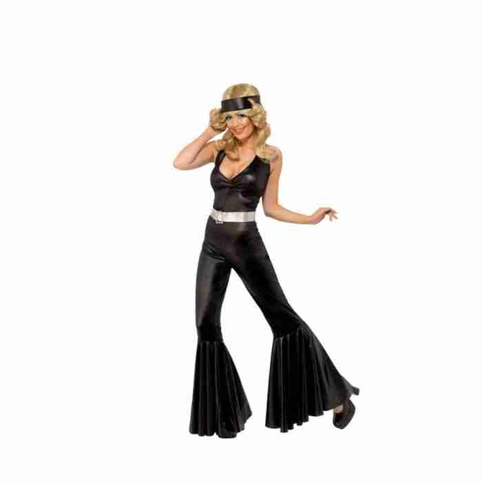 70er Jahre Diva Kostüm Rückansicht mit Kopftuch - carnivalstore.de