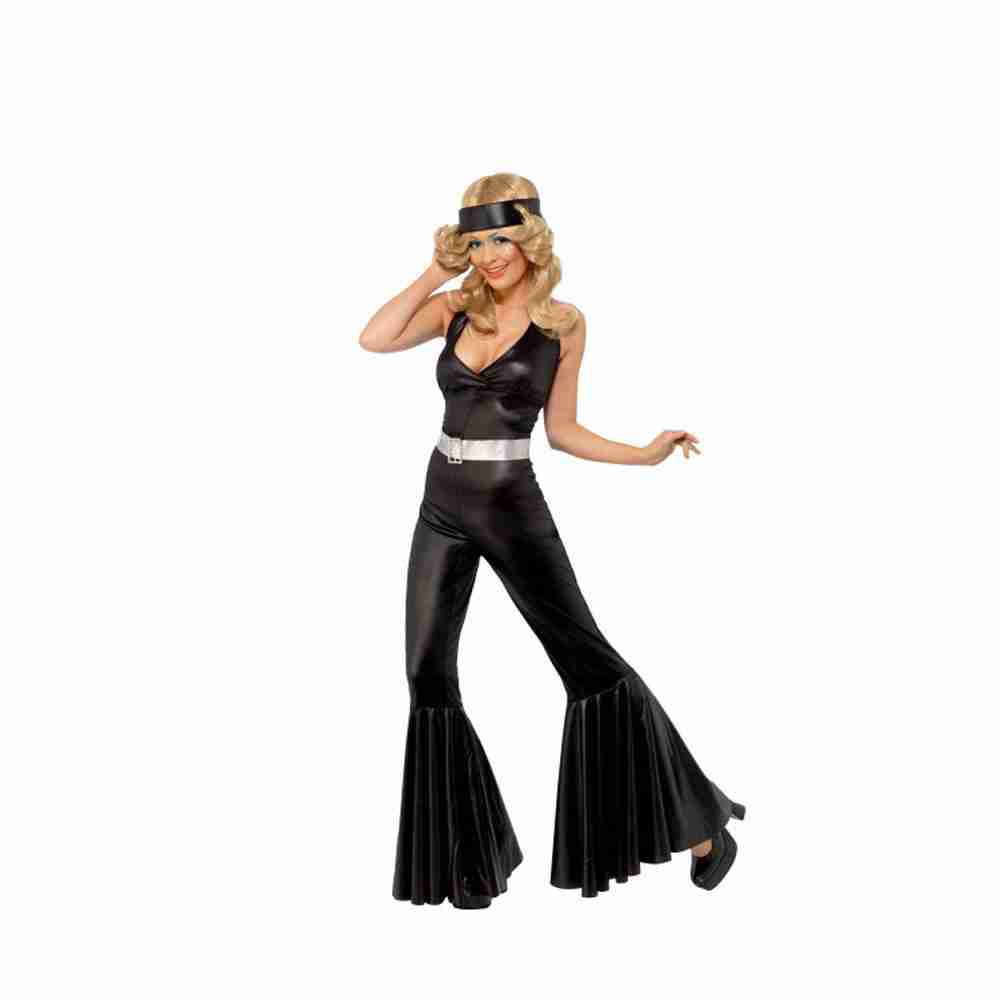 70er Jahre Diva Kostüm Rückansicht mit Kopftuch - carnivalstore.de