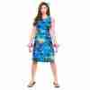 Hawaii Kleid Kurz Blau Palm - Damen Kostüm Tropical Beach