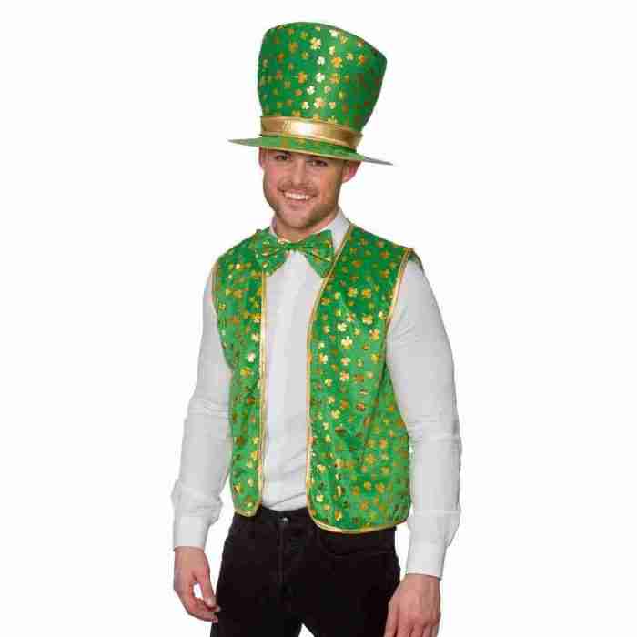 St. Patricks Day Kostüm Set grün Herren Leprechaun Outfit