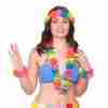 Hawaii Set Neon 4-teilig mehrfarbig Damen Accessoires Mottoparty