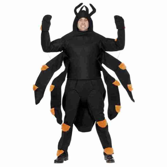 Spinnen Kostüm Herren schwarz orange Halloween Karnevalskostüm