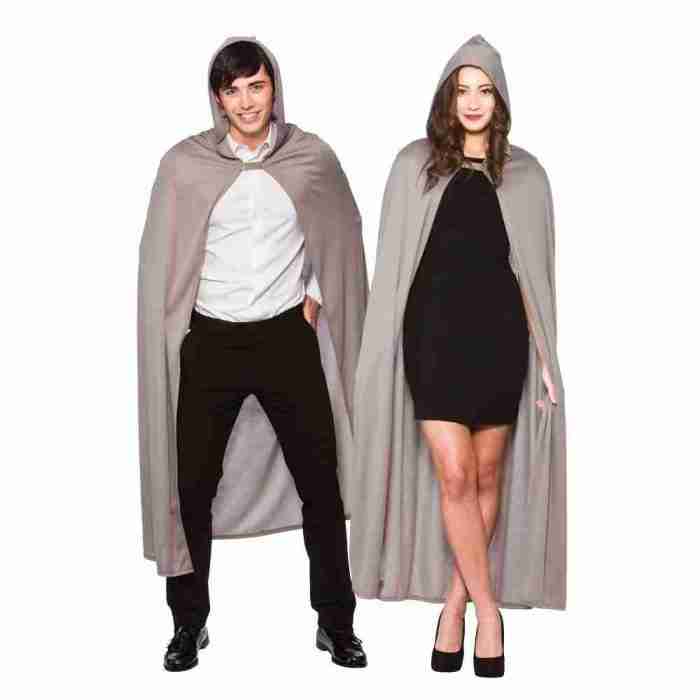 Kapuzen Cape Erwachsene grau 132cm Umhang Karneval Halloween