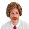 80er Jahre Perücke braun Herren Funny News Guy Kostüm