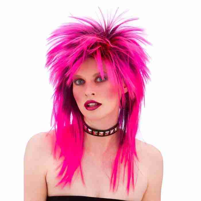 80er Jahre Perücke Rocker Style Schwarz - Carnival Store GmbH