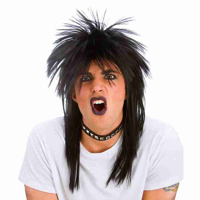 80er Jahre Perücke Rocker Style Mehrfarbig - Carnival Store GmbH