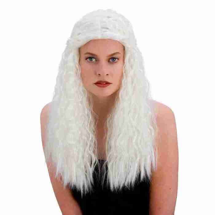 Fantasy Prinzessin Perücke weiß blonde Locken Märchen Kostüm