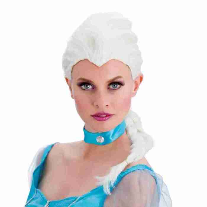 Prinzessin Perücke weiß mit Fischgrätenzopf Märchen Kostüm