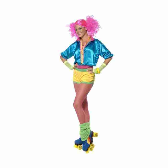 80er Skater Girl Kostüm - Neon Retro Outfit - carnivalstore.de