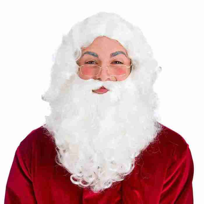 Weihnachtsmann Bart Deluxe Santa Bart weiß Kostüm Accessoire