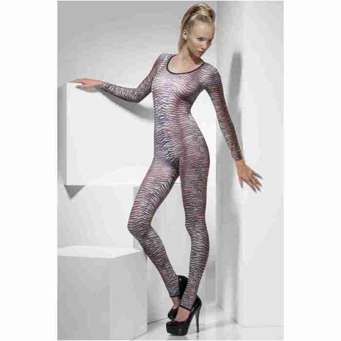 Karnevalskostüm Tiger Print Body Braun Damen Tiermuster