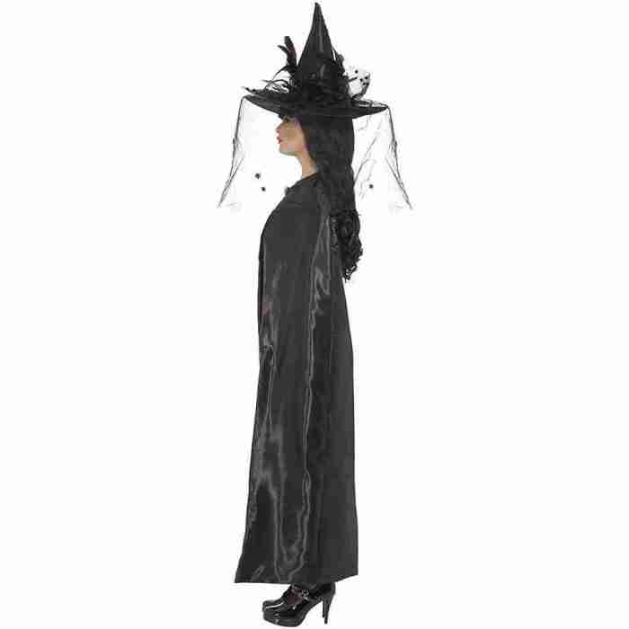 Deluxe Hexen Cape schwarz fließender Stoff Damen