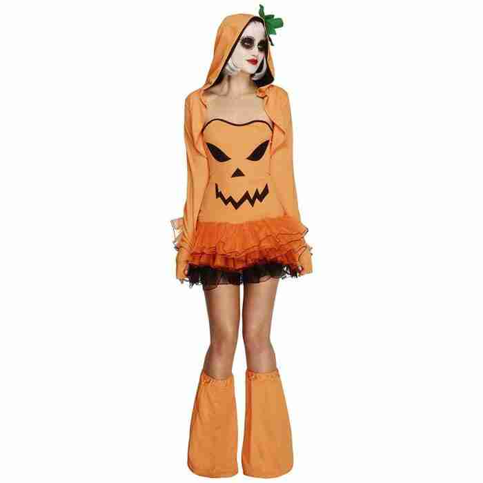 Kürbis Kostüm Damen Orange Halloween Verkleidung - carnivalstore.de